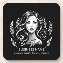 メイクアップアーティスト ヘアスタイリスト モダン ブラック ホワイト ゴールド コースター