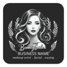 メイクアップアーティスト ヘアスタイリスト モダン ブラック ホワイト ゴールド