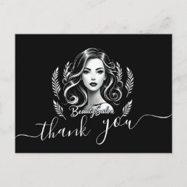 メイクアップアーティスト ヘアスタイリスト モダン ブラック ホワイト ゴールド ポストカード