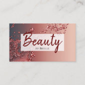 メイクアップアーティスト&ヘア用レッドスプラッシュ美しいサロン 名刺 (正面)