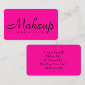 メイクアップアーティスト、ホットピンクの名刺 名刺 (正面/裏面)