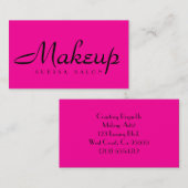 メイクアップアーティスト、ホットピンクの名刺 名刺 (正面/裏面)