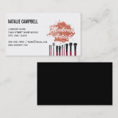 メイクアップアーティスト |ムアパウダーとブラシ 名刺 (正面/裏面)