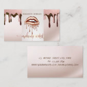 メイクアップアーティスト、メタリックドリップリップ、グリッタードリップ 名刺 (正面/裏面)