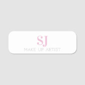メイクアップアーティスト・モノグラムピンク 名札 (正面)