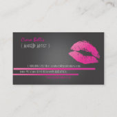 メイクアップアーティスト、モノグラム、熱いピンクの唇 名刺 (裏面)