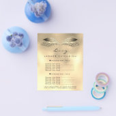 メイクアップアーティスト ラッシュ グリッター 2ページ 価格表 ゴールド チラシ (シングル)