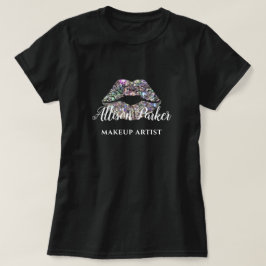 メイクアップアーティスト ロゴ シルバーキス 名前 Tシャツ