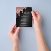 メイクアップアーティスト ローズゴールド グリッター グラム サービスリスト チラシ (手)