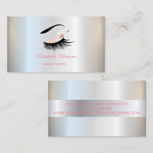 メイクアップアーティスト, 付けまつげ 名刺 (正面/裏面)
