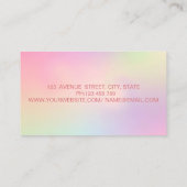 メイクアップアーティスト、偽のまつげ ホログラフィック 名刺 (裏面)