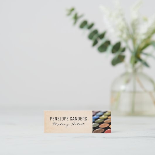メイクアップアーティスト | 化粧パレット スキニー名刺 (スタンド正面)