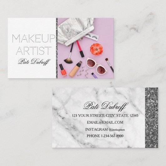 メイクアップアーティスト 名刺 (正面/裏面)
