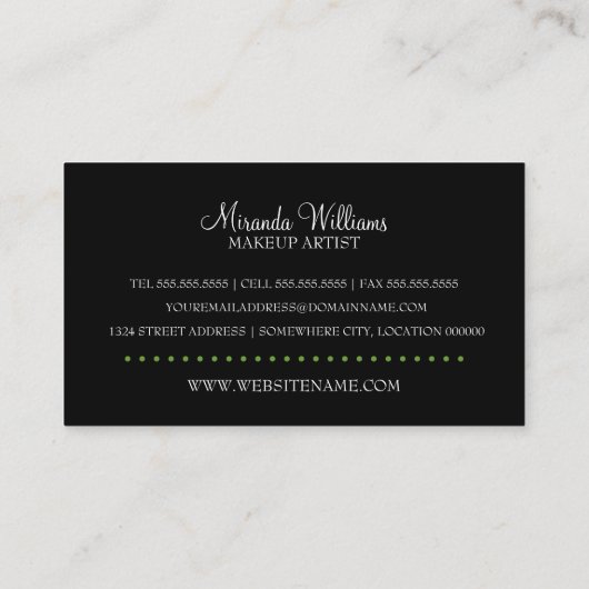 メイクアップアーティスト 名刺 (裏面)
