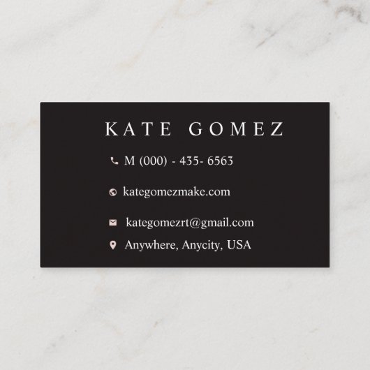 メイクアップアーティスト 名刺 (裏面)