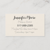 メイクアップアーティスト 名刺 (裏面)