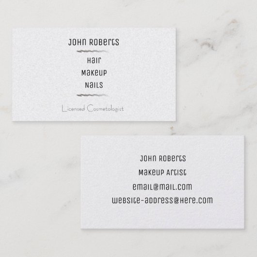 メイクアップアーティスト 名刺 (正面/裏面)