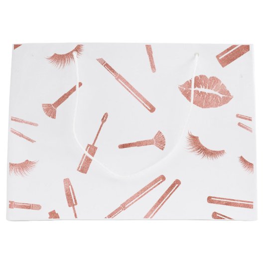 メイクアップアーティスト，唇，メイクアップ，美しい,美しいサロン ラージペーパーバッグ (正面)