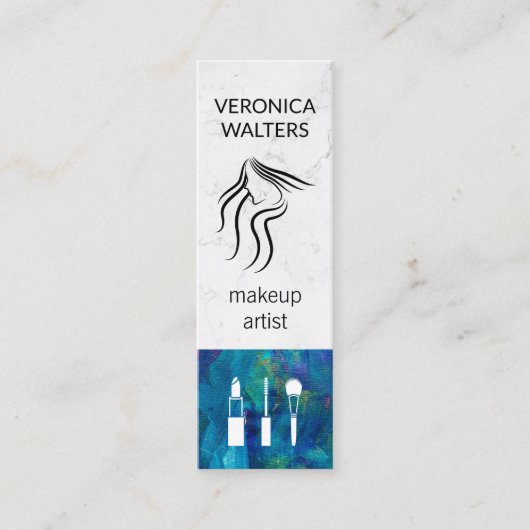メイクアップアーティスト |女性の美しい |メイクアップツール スキニー名刺 (正面)