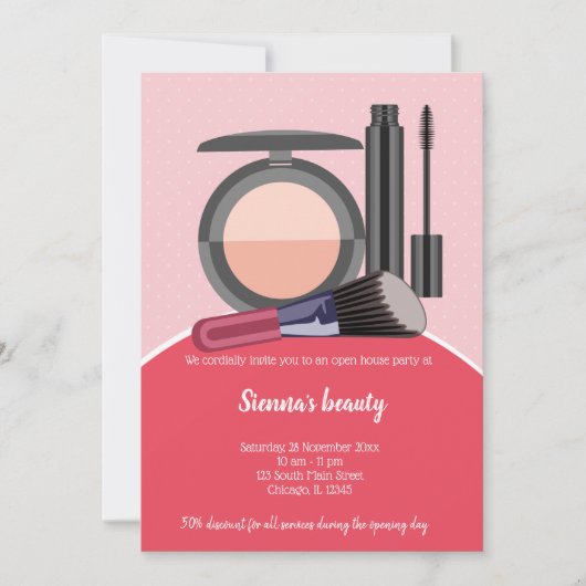 メイクアップアーティスト 招待状 (正面)
