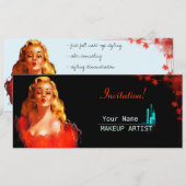 メイクアップアーティスト – 招待状 (正面/裏面)