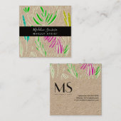メイクアップアーティスト、明るいジャングルのドードル スクエア名刺 (正面/裏面)