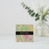 メイクアップアーティスト、明るいジャングルのドードル スクエア名刺 (スタンド正面)