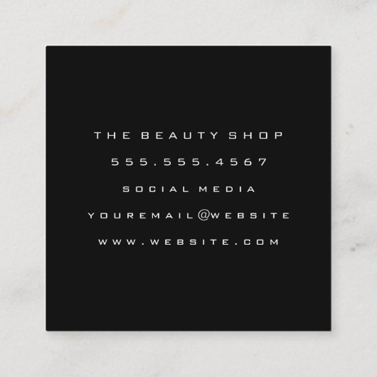 メイクアップアーティスト |爪、 ネイルツールとメイクアップツール スクエア名刺 (裏面)