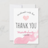 メイクアップアーティスト、眉をピンク感謝していに サンキューカード (正面)