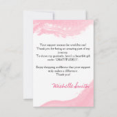 メイクアップアーティスト、眉をピンク感謝していに サンキューカード (裏面)