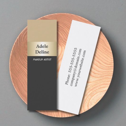 メイクアップアーティスト/美しいサロン名刺テンプレート スキニー名刺