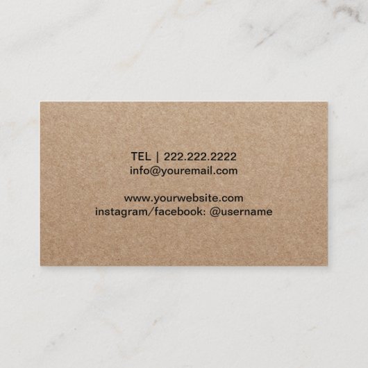 メイクアップアーティスト&美容師サロン素朴クラフト 名刺 (裏面)