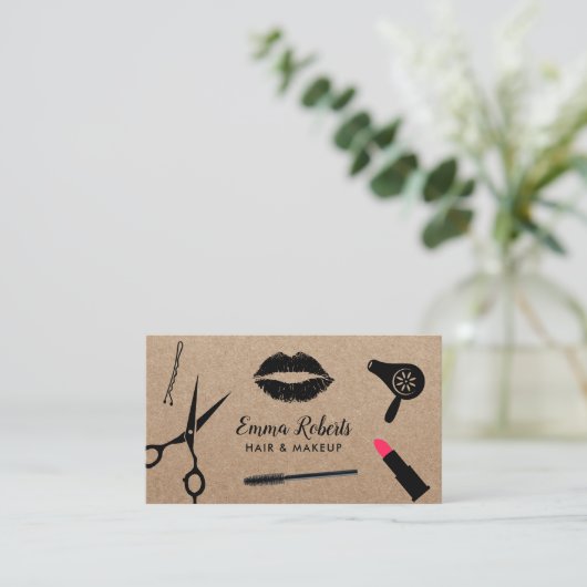 メイクアップアーティスト&美容師サロン素朴クラフト 名刺 (スタンド正面)