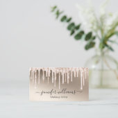 メイクアップアーティスト、金ゴールド滴下グリッターシック 名刺 (スタンド正面)