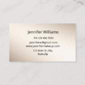 メイクアップアーティスト、金ゴールド滴下グリッターシック 名刺 (裏面)