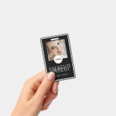 メイクアップアーティスト 黒白 写真 ラニヤード バッジ (手持ち)