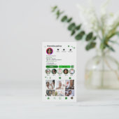 メイクアップアーティスト Instagram グリーン | QRコード 名刺 (スタンド正面)
