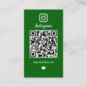 メイクアップアーティスト Instagram グリーン | QRコード 名刺 (裏面)