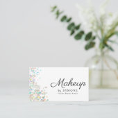 メイクアップアーティスト、MUA、美しいサロンホログラフィック 名刺 (スタンド正面)