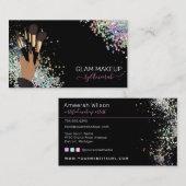 メイクアップアーティスト、MUA、美しいサロンホログラフィック 名刺 (正面/裏面)