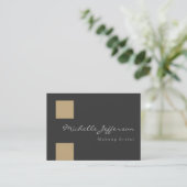 メイクアップアーティストBeige Gray Chubby Business Card 名刺 (スタンド正面)