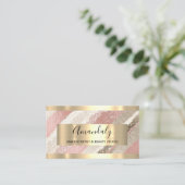 メイクアップアーティストBlogger Influencerバラ金ゴールド枠 名刺 (スタンド正面)