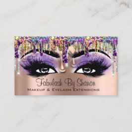 メイクアップアーティストBrow Purple Holigraph Drips Lashes 名刺