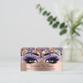 メイクアップアーティストBrow Purple Holigraph Drips Lashes 名刺 (スタンド正面)