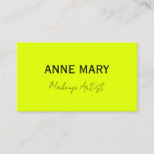 メイクアップアーティストChartreuse Yellow カラフルモダン 名刺