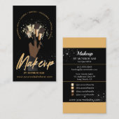 メイクアップアーティストGlam MUA美しいサロンロゴビジネス 名刺 (正面/裏面)