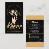 メイクアップアーティストGlam MUA美しいサロンロゴビジネス  名刺 (正面/裏面)