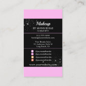 メイクアップアーティストGlam MUA美しいサロンロゴビジネス 名刺 (裏面)
