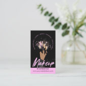 メイクアップアーティストGlam MUA美しいサロンロゴビジネス 名刺 (スタンド正面)