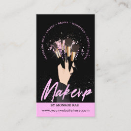 メイクアップアーティストGlam MUA美しいサロンロゴ 名刺